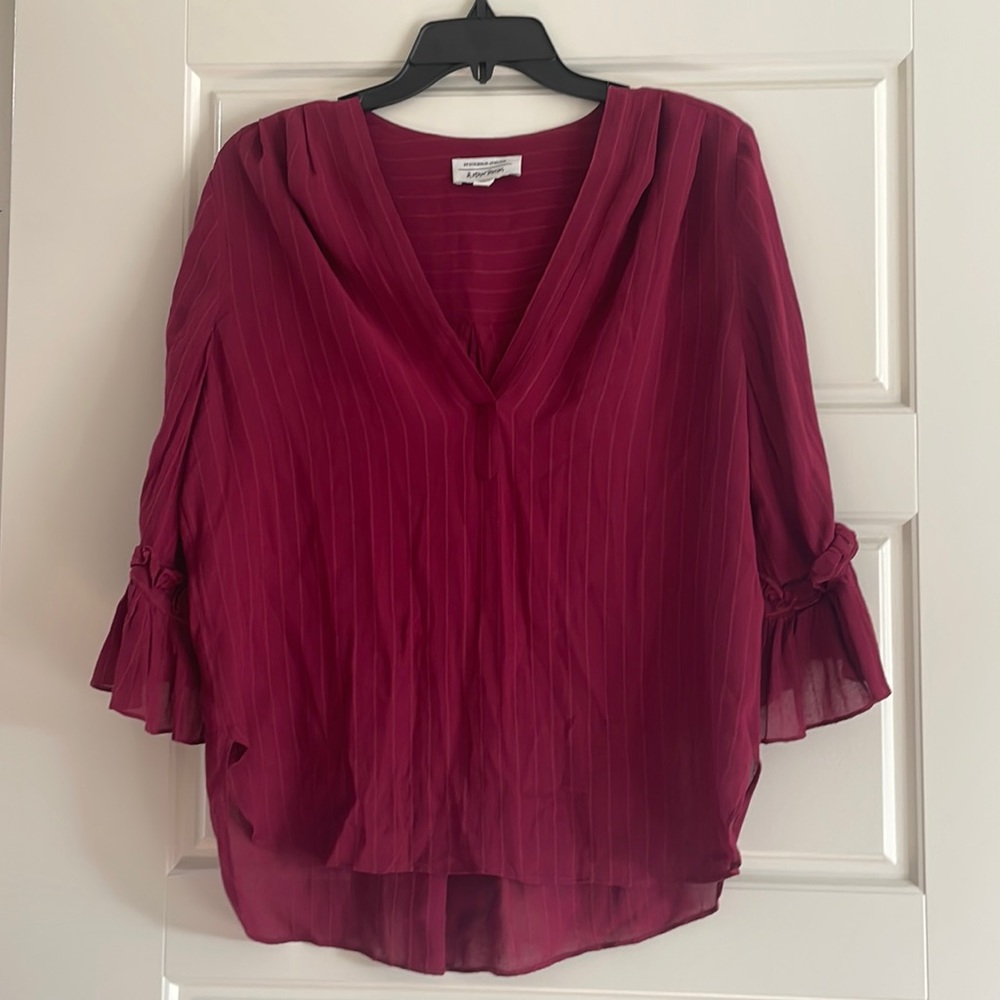 & Other Stories maroon ruffle blouse
